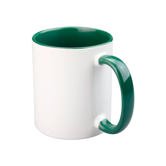 Green inside coloured mug 11oz personalised