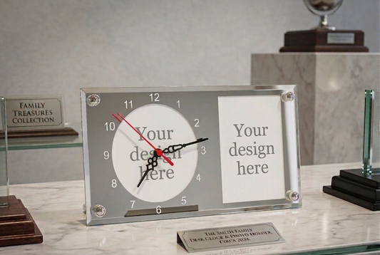 Personalised Glass Desk Clock