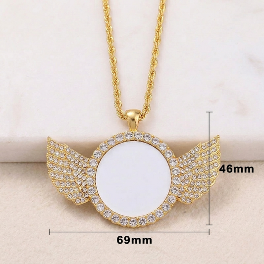 Personalised Angel Wings Photo Necklace β Unique Gift for Her
