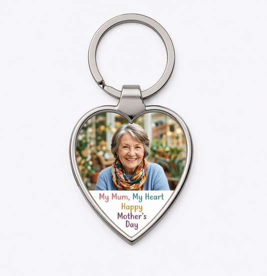 Personalised Metal Heart Keyring