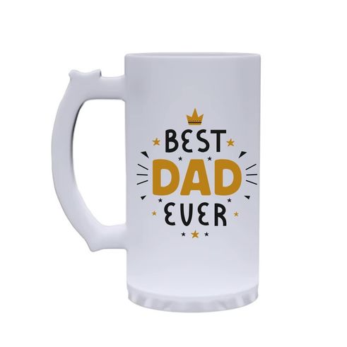 Custom frosted beer mug with sample design