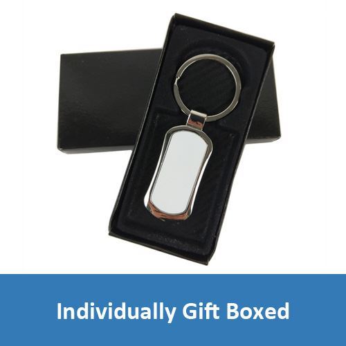 Personalised Metal Rectangle Keyring In Gift Box