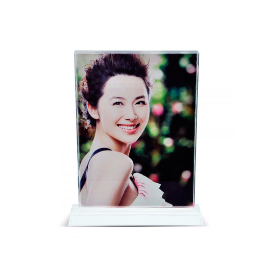 Personalised Glass Crystal Photo Block with Base - Another Sample