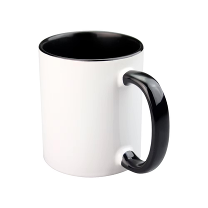 Black inside coloured mug 11oz personalised
