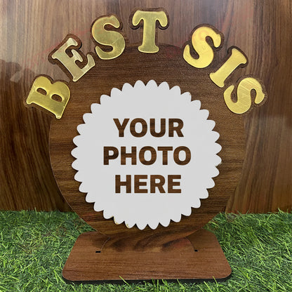 Personalised MDF Table Top Photo Frame | Best Sis, Bro, Dad & Mom
