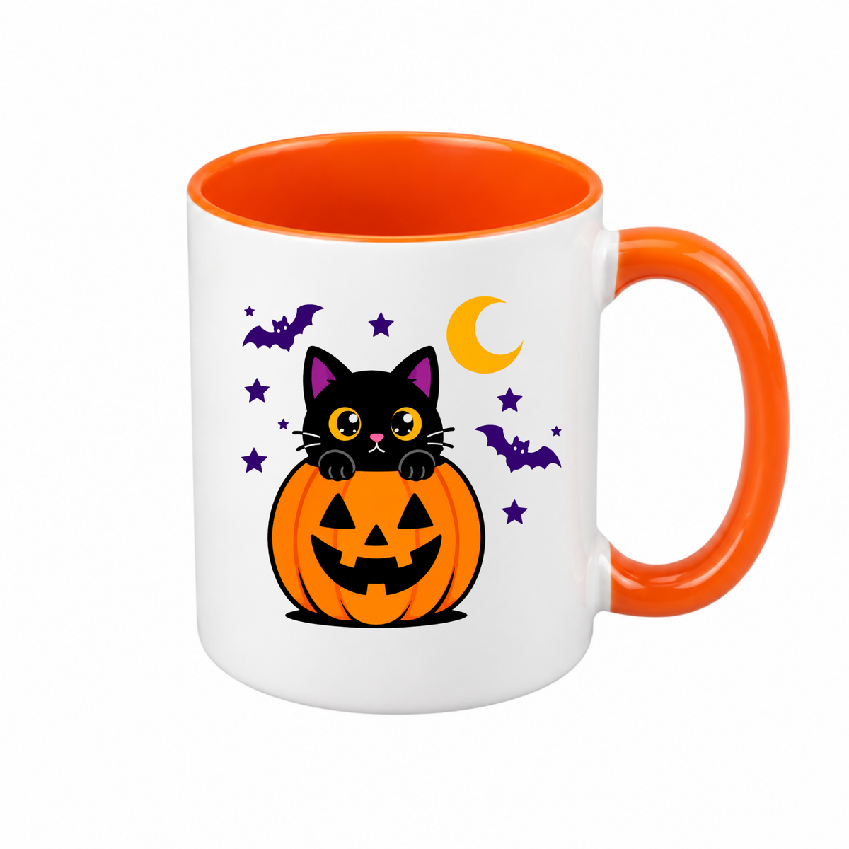 Personalised Halloween Coffee Mugs | Black & Orange