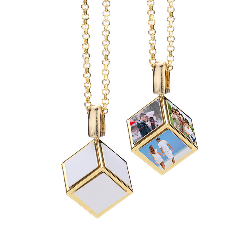 Personalised Dice Locket Photo Necklace – Unique Gift for Her