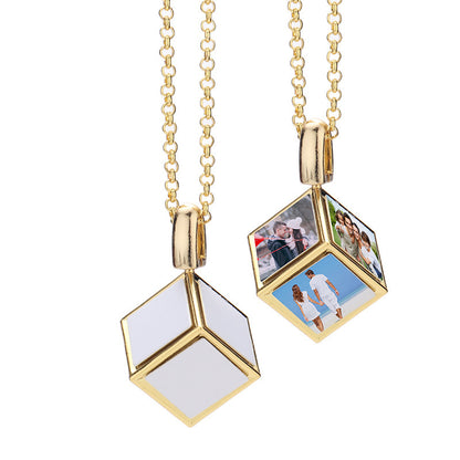 Personalised Dice Locket Photo Necklace – Unique Gift for Her