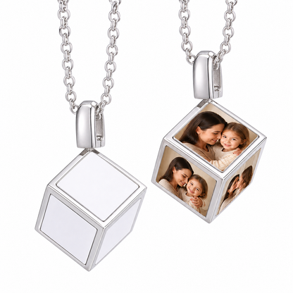 Personalised Dice Locket Photo Necklace – Unique Gift for Her