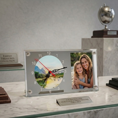 Personalised Glass Desk Clock