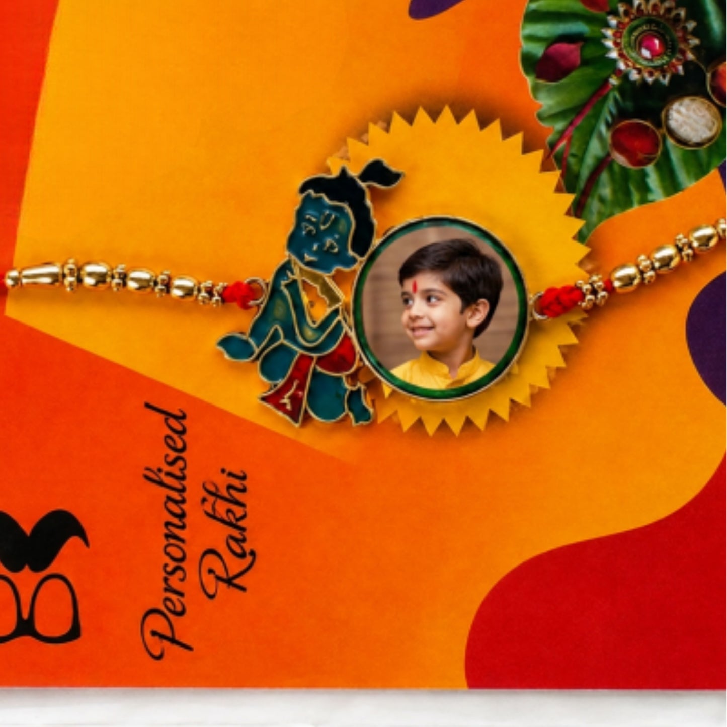 Personalised Krishna Rakhi Bracelet – Free Delivery
