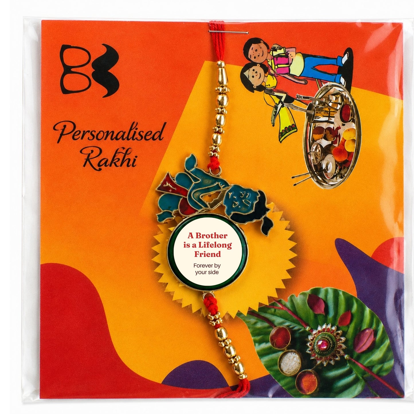 Personalised Krishna Rakhi Bracelet – Free Delivery