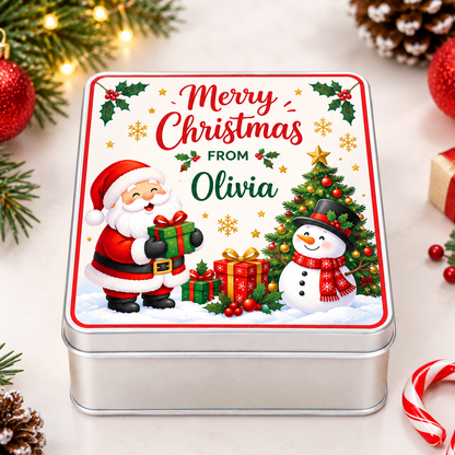 Personalised Christmas Candy Tin - Rectangle