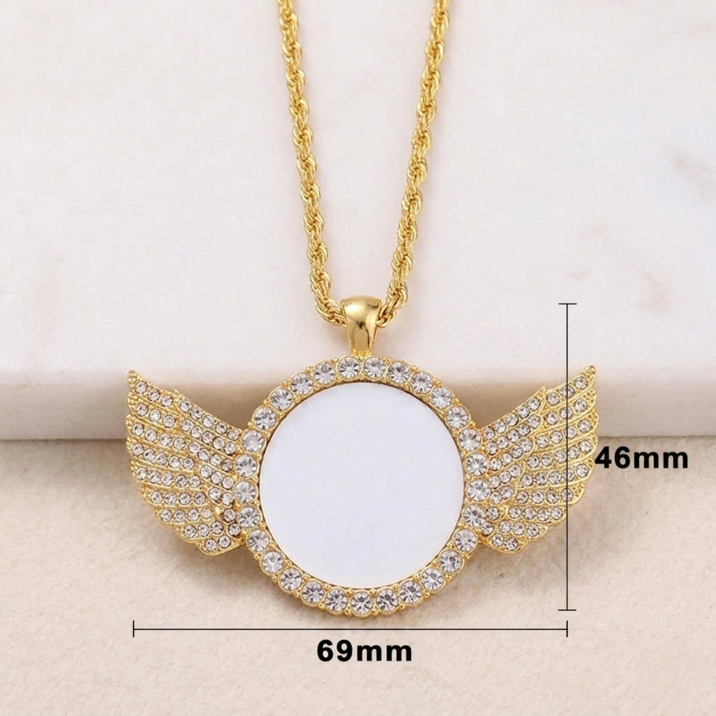 Personalised Angel Wings Photo Necklace – Unique Gift for Her