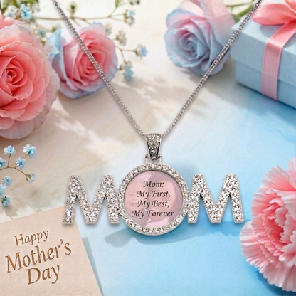 Personalised Photo Necklace Silver Studs - Unique Gift for Mum