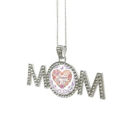 Personalised Photo Necklace Silver Studs - Unique Gift for Mum