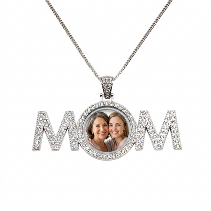 Personalised Photo Necklace Silver Studs - Unique Gift for Mum