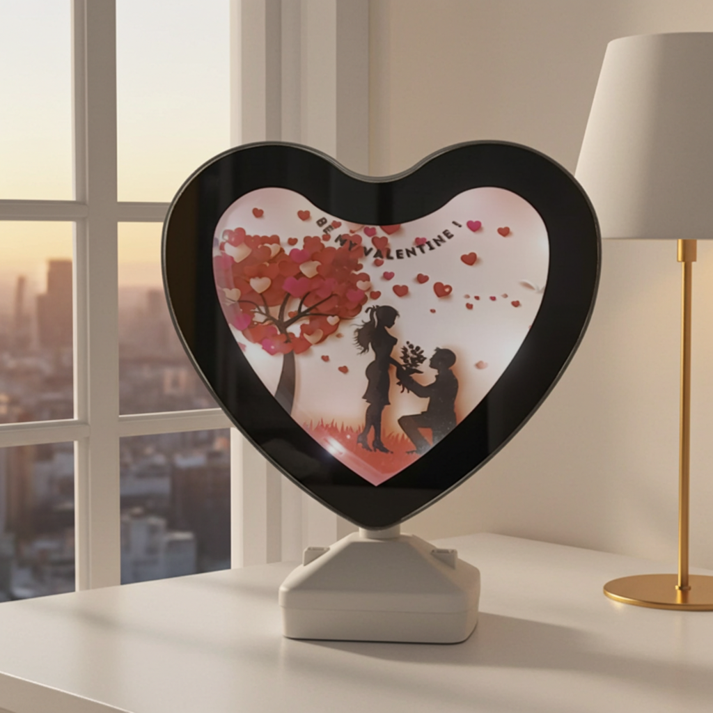 Personalised LED Magic Mirror - Heart Shape Valentine design
