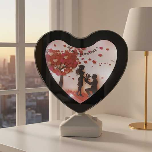 Personalised LED Magic Mirror - Heart Shape Valentine design