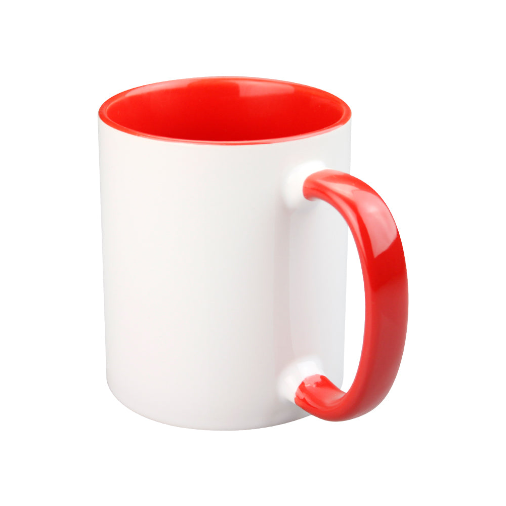 Red coloured mug 11oz ceramic with custom design