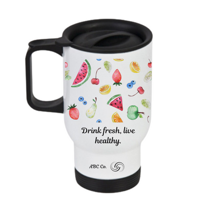 Personalised travel mug with custom design - sample