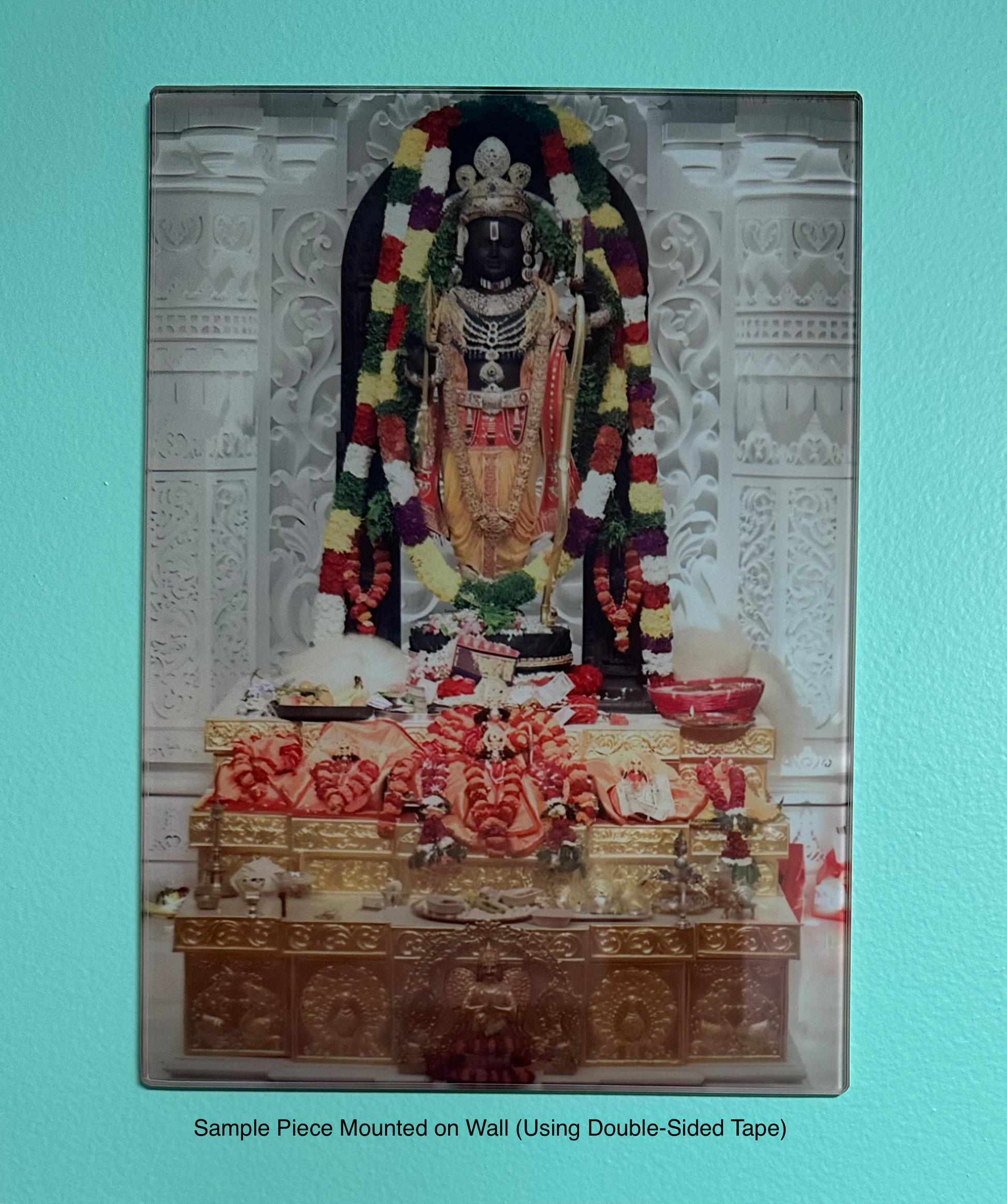 Personalised glass photo display with custom image - sample