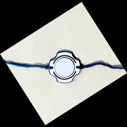 Personalised Circle White Rakhi | Free Delivery