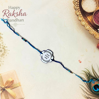 Personalised Circle White Rakhi | Free Delivery