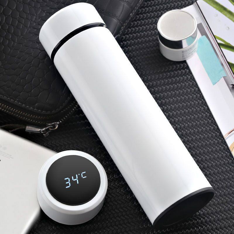 Personalised White LED temperature bottle - lid