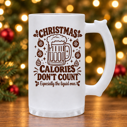 Christmas Calories mug with festive Christmas background