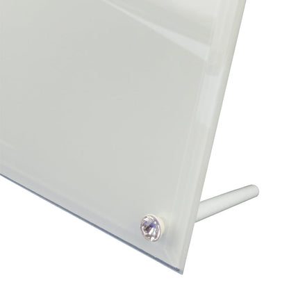 Personalised glass photo stand 200mm with custom photo - clear glass freestanding display Australian printed