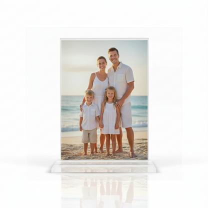 Personalised Glass Crystal Photo Block with Base - Sample Print