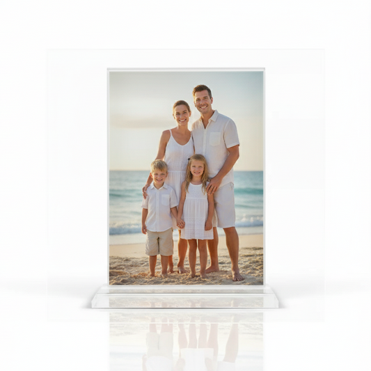 Personalised Glass Crystal Photo Block with Base - Sample Print