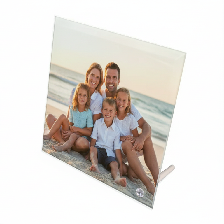 Personalised glass photo stand