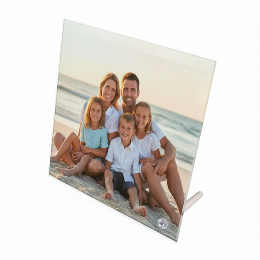 Personalised glass photo stand