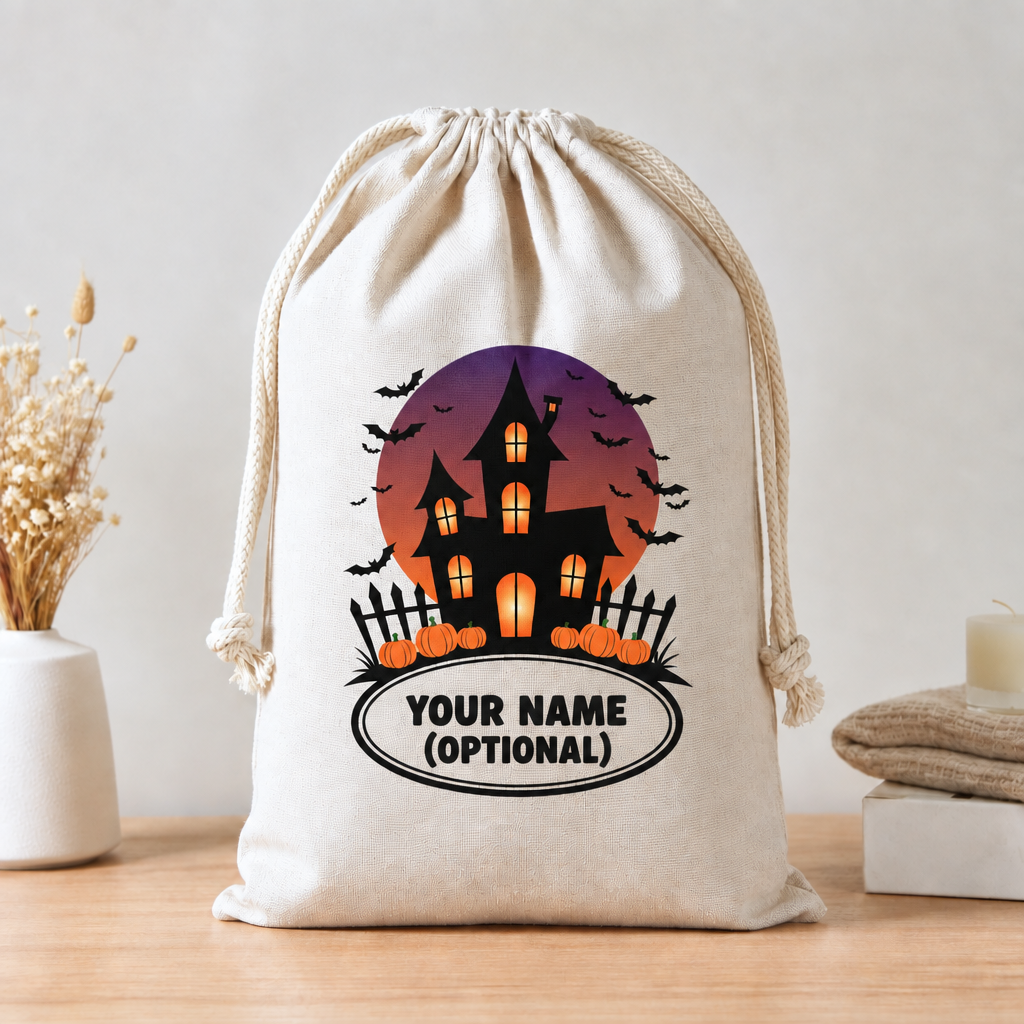 Haunted house bag with name placeholder