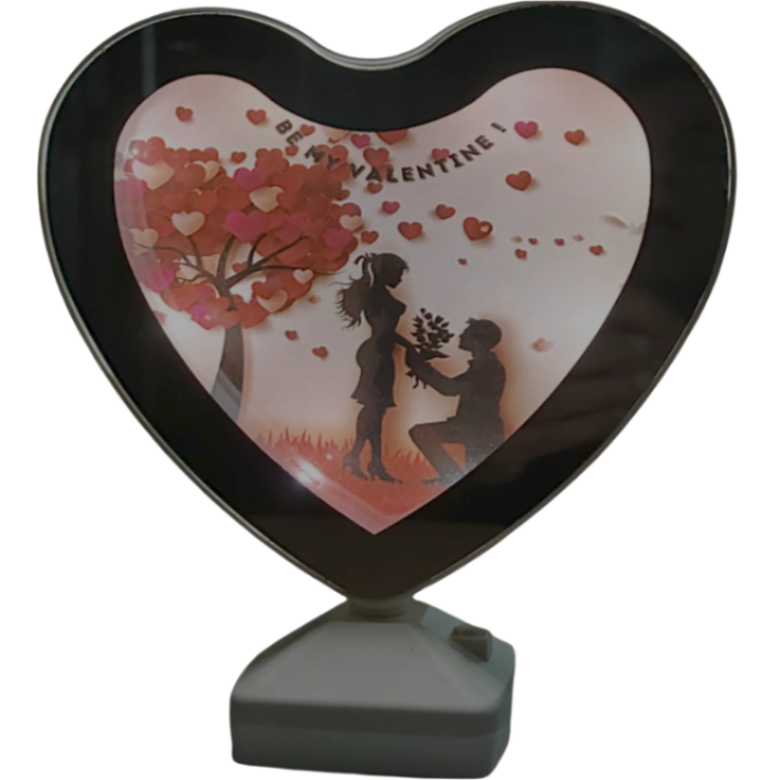 Personalised LED Magic Mirror - Heart Shape Sample design