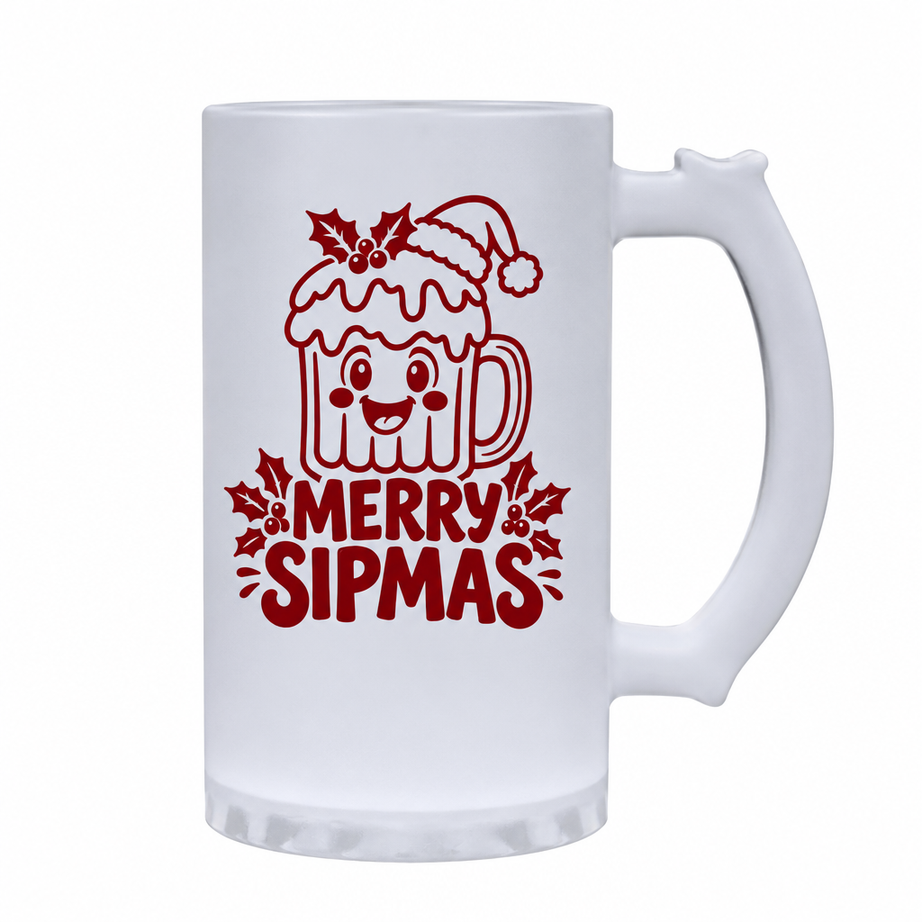 Merry Sipmas mug mockup with handle on right