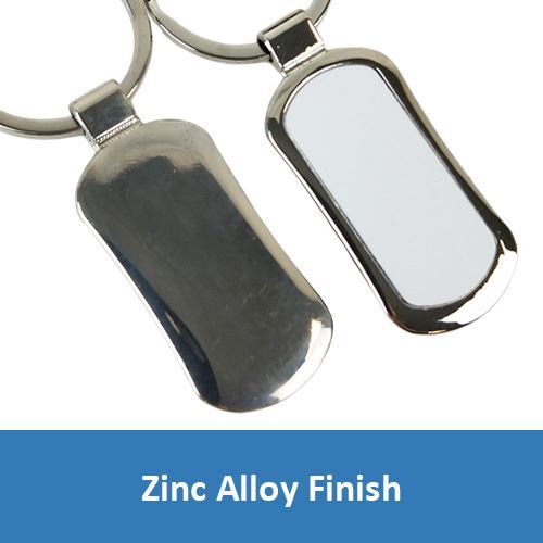 Personalised Metal Rectangle Keyring Front and Back both