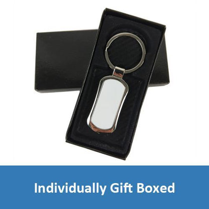 Personalised Metal Rectangle Keyring In Gift Box