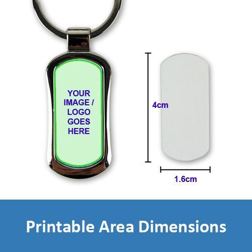 Personalised Metal Rectangle Keyring Measurements