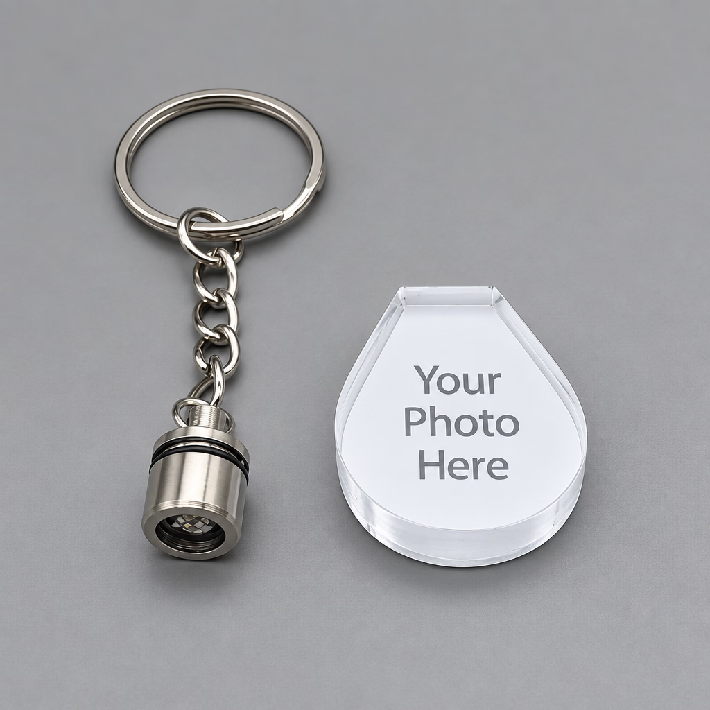 Personalised Acrylic Glitter Photo Keychain