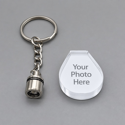 Personalised Acrylic Glitter Photo Keychain