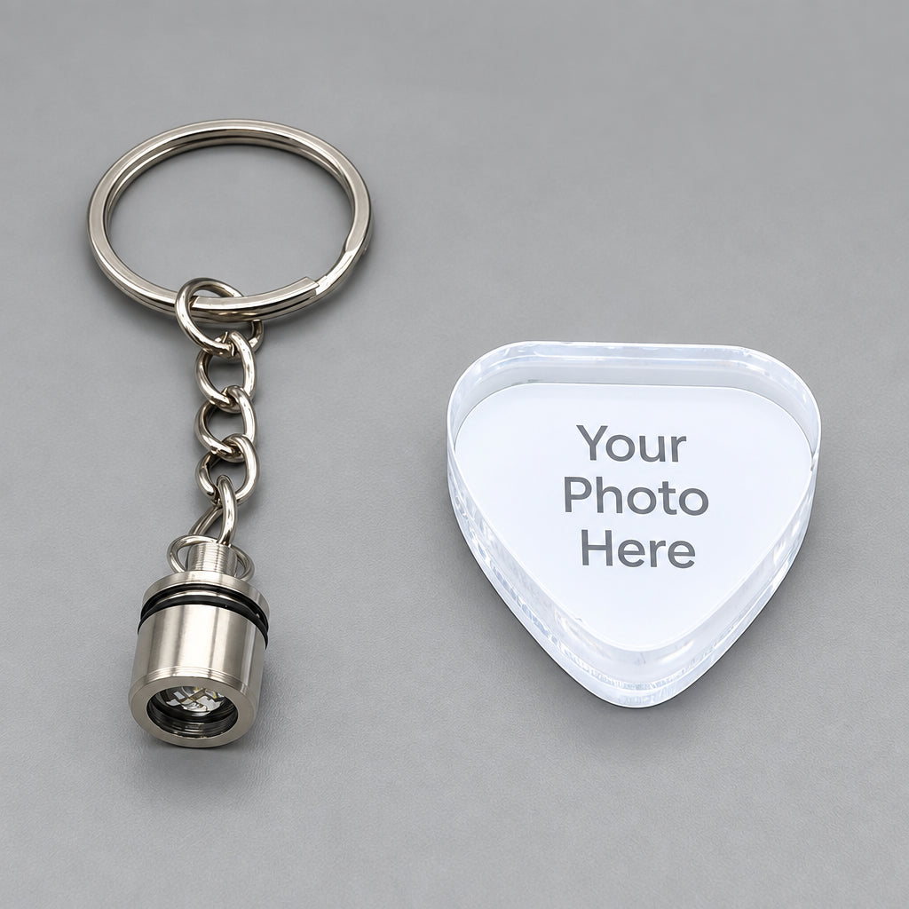 Personalised Acrylic Glitter Photo Keychain