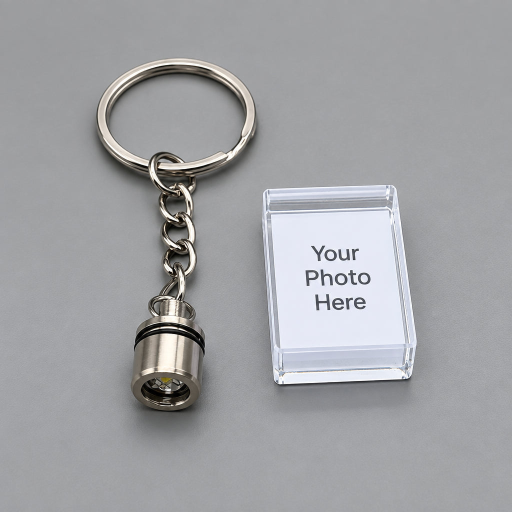 Personalised Acrylic Glitter Photo Keychain