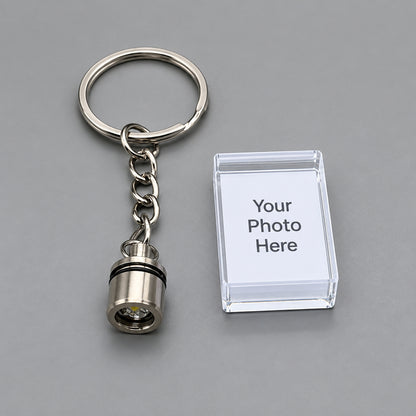 Personalised Acrylic Glitter Photo Keychain