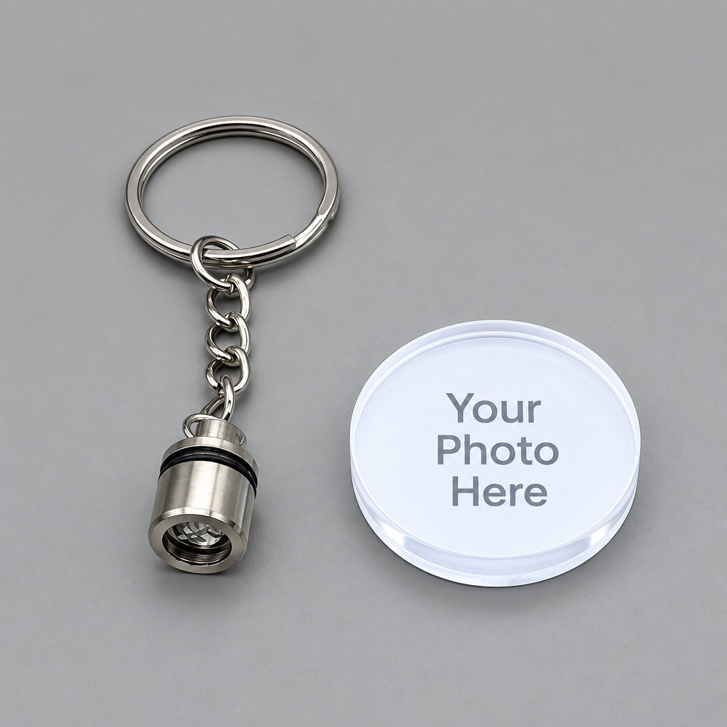 Personalised Acrylic Glitter Photo Keychain