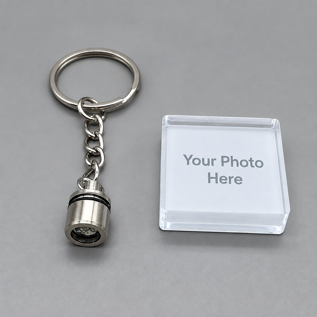 Personalised Acrylic Glitter Photo Keychain
