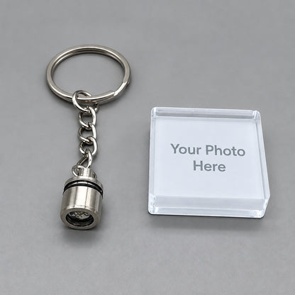 Personalised Acrylic Glitter Photo Keychain