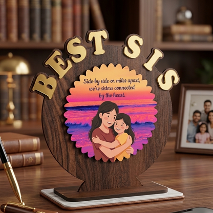Personalised MDF Table Top Photo Frame | Best Sis, Bro, Dad & Mom